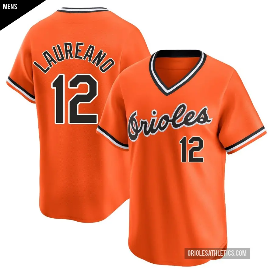 Men's Baltimore Orioles ＃12 Ramon Laureano Limited Orange Cooperstown Collection Jersey