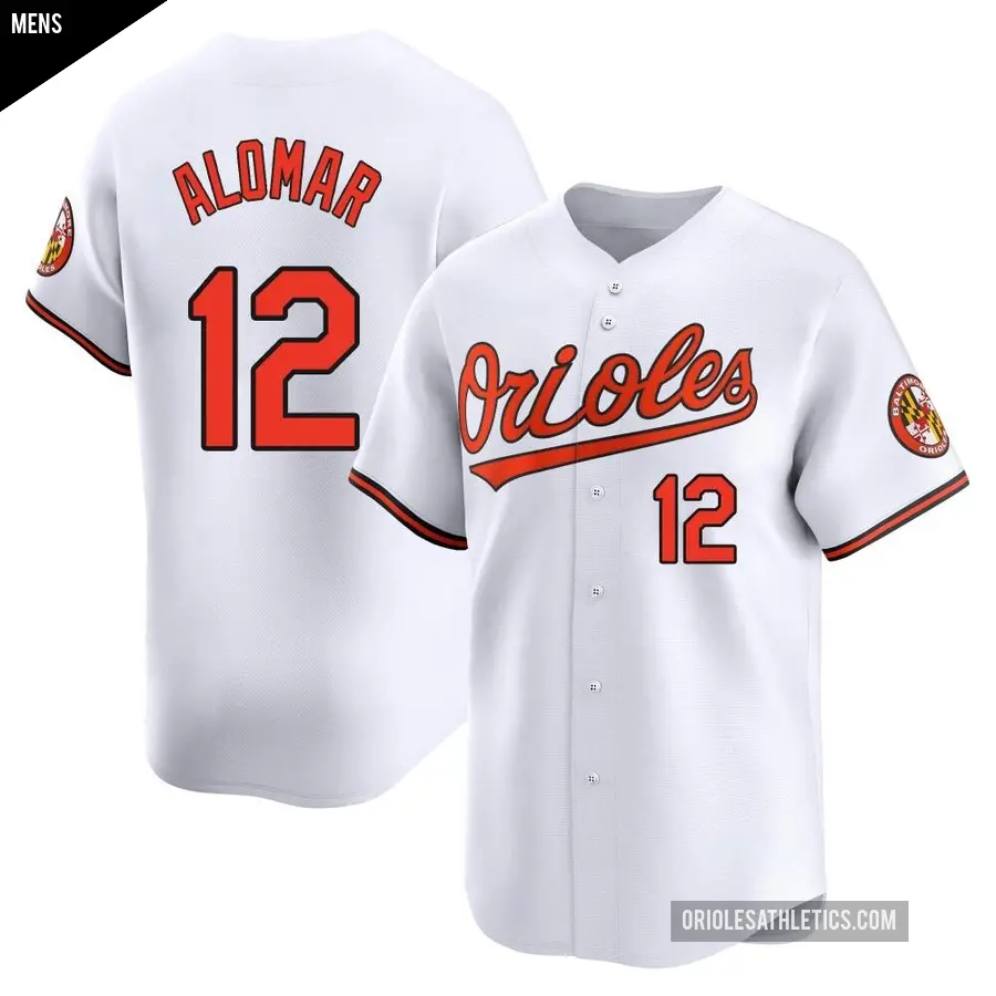 Men's Baltimore Orioles ＃12 Roberto Alomar Limited White Home Jersey
