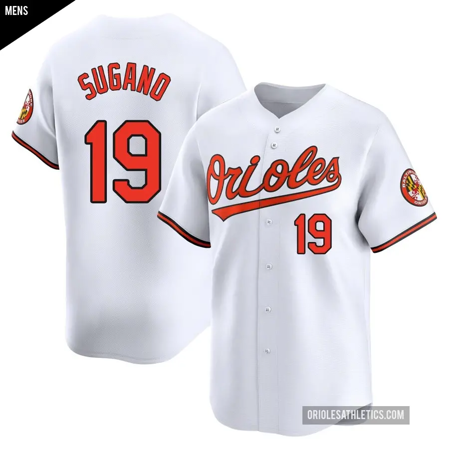 Men's Baltimore Orioles ＃19 Tomoyuki Sugano Limited White Home Jersey