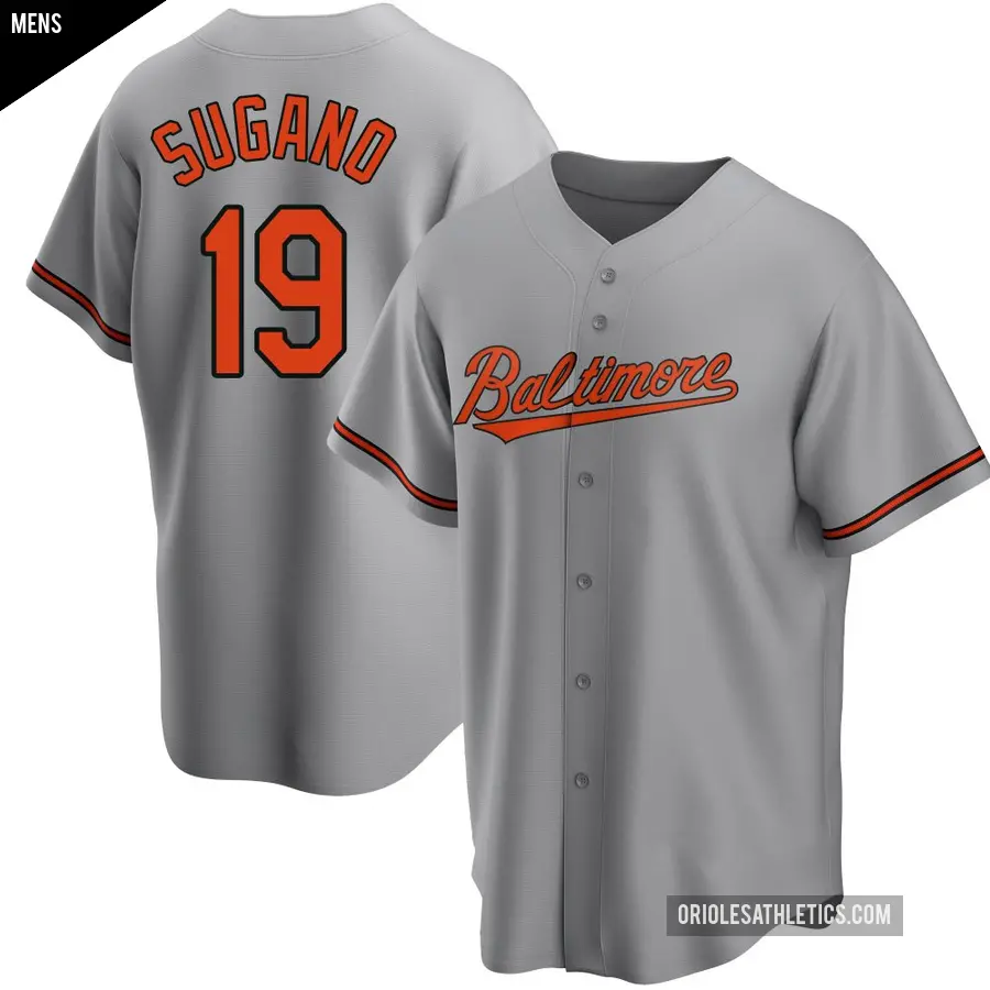 Men's Baltimore Orioles ＃19 Tomoyuki Sugano Replica Gray Road Jersey