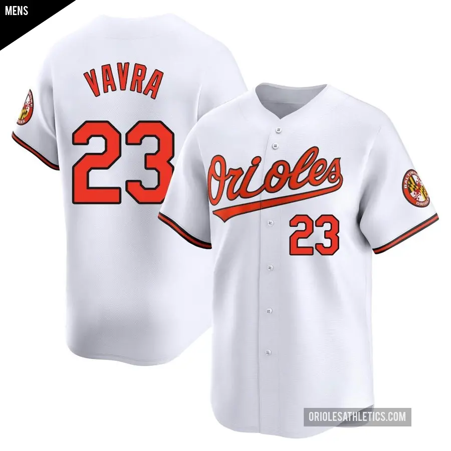 Men's Baltimore Orioles ＃23 Terrin Vavra Limited White Home Jersey