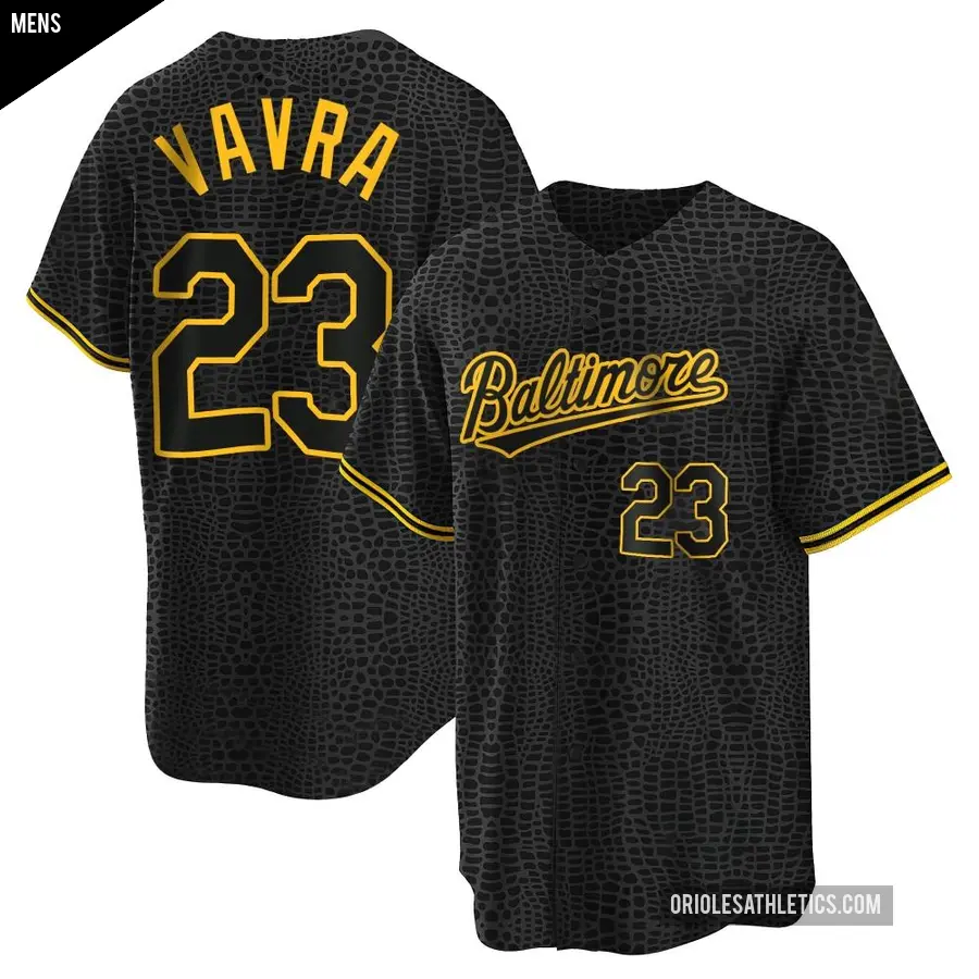 Men's Baltimore Orioles ＃23 Terrin Vavra Replica Black Snake Skin City Jersey