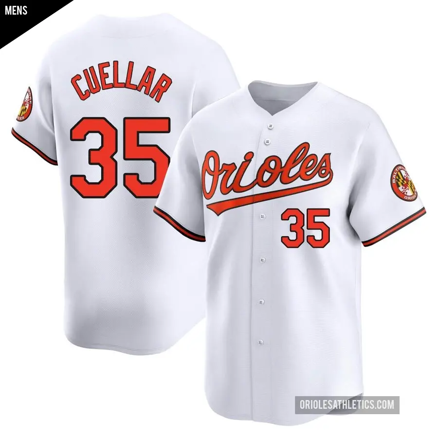 Men's Baltimore Orioles ＃35 Mike Cuellar Limited White Home Jersey