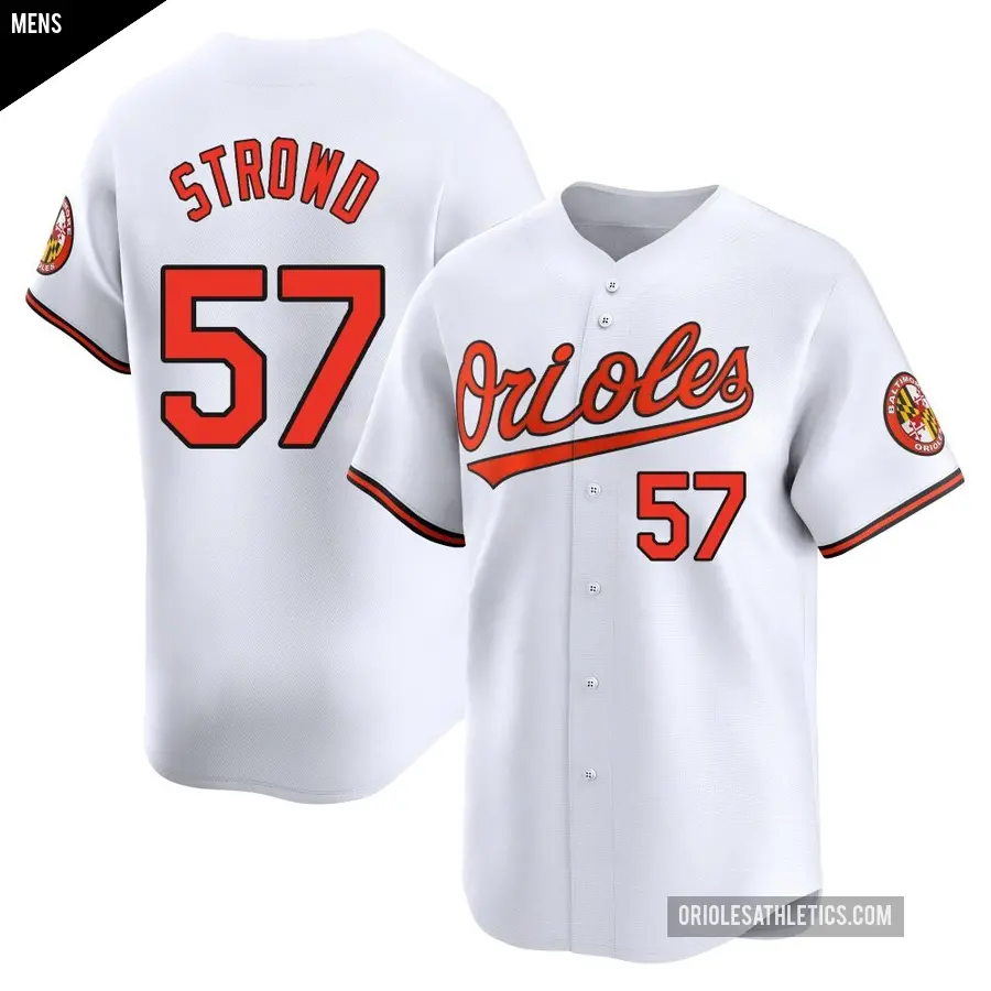 Men's Baltimore Orioles ＃57 Kade Strowd Limited White Home Jersey