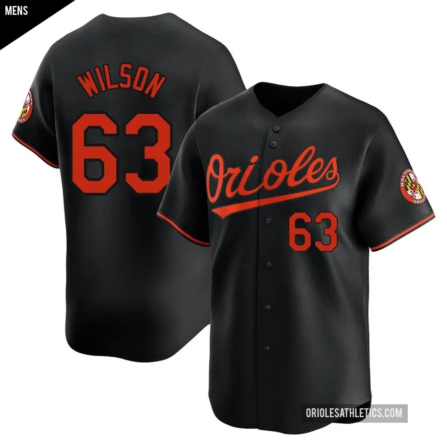 Men's Baltimore Orioles ＃63 Tyler Wilson Limited Black Alternate Jersey