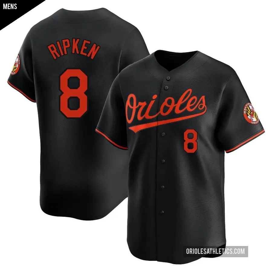 Men's Baltimore Orioles ＃8 Cal Ripken Limited Black Alternate Jersey