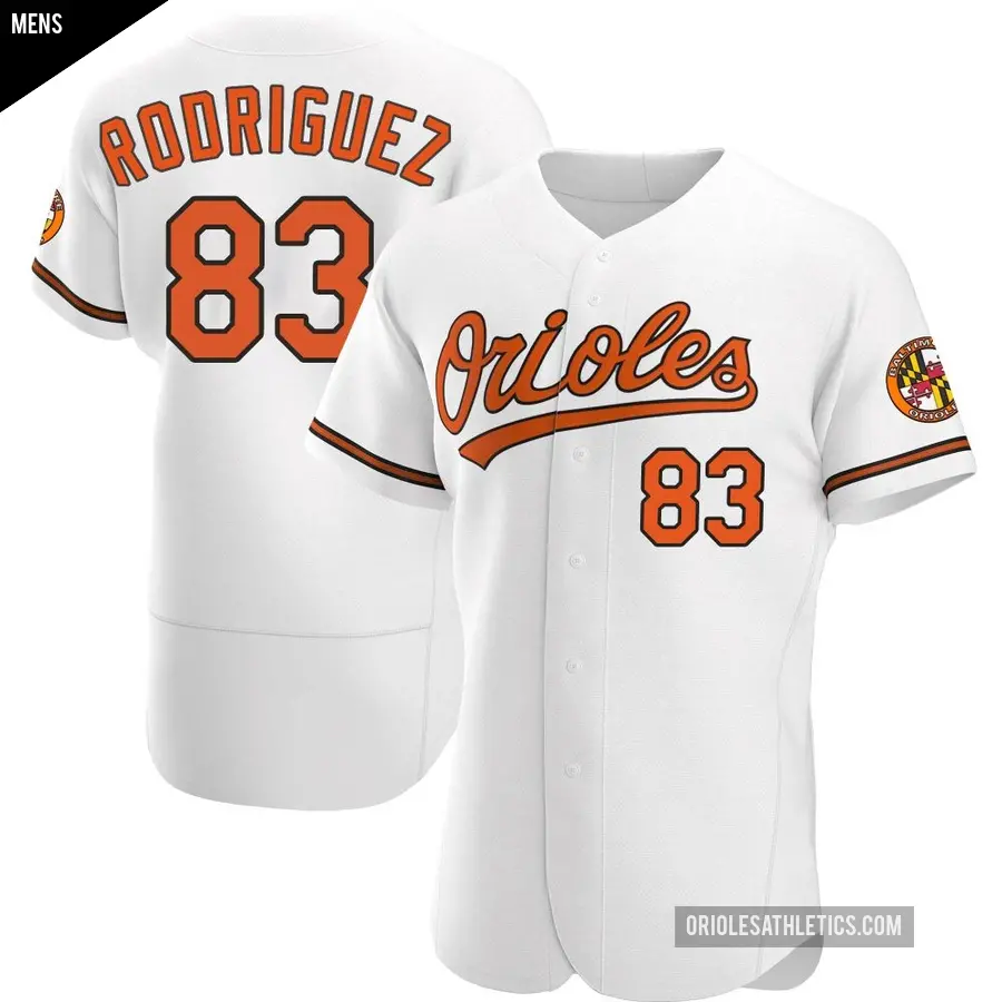 Men's Baltimore Orioles ＃83 Elvin Rodriguez Authentic White Home Jersey