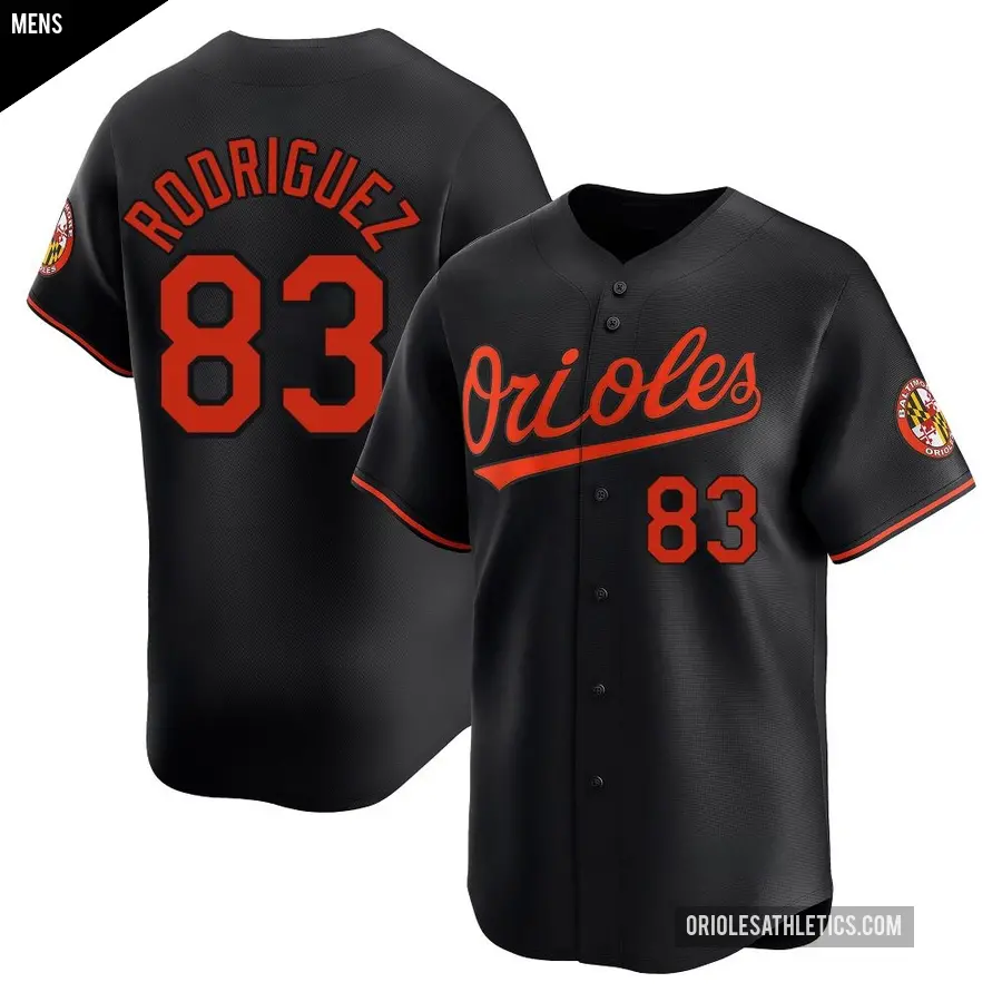 Men's Baltimore Orioles ＃83 Elvin Rodriguez Limited Black Alternate Jersey