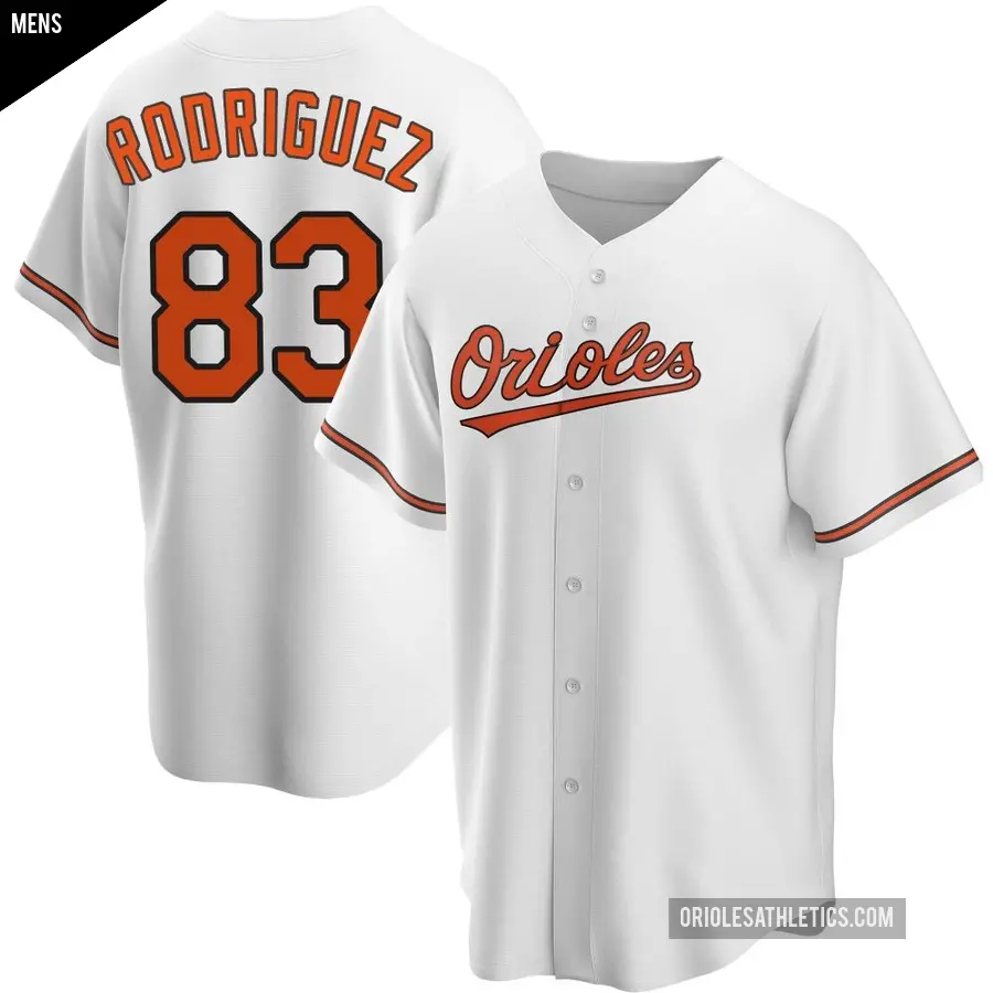 Men's Baltimore Orioles ＃83 Elvin Rodriguez Replica White Home Jersey