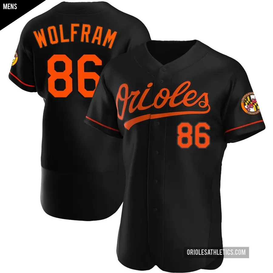 Men's Baltimore Orioles ＃86 Grant Wolfram Authentic Black Alternate Jersey