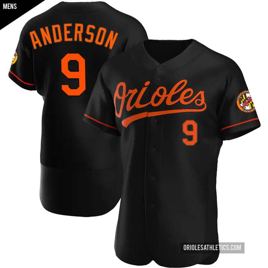 Men's Baltimore Orioles ＃9 Brady Anderson Authentic Black Alternate Jersey