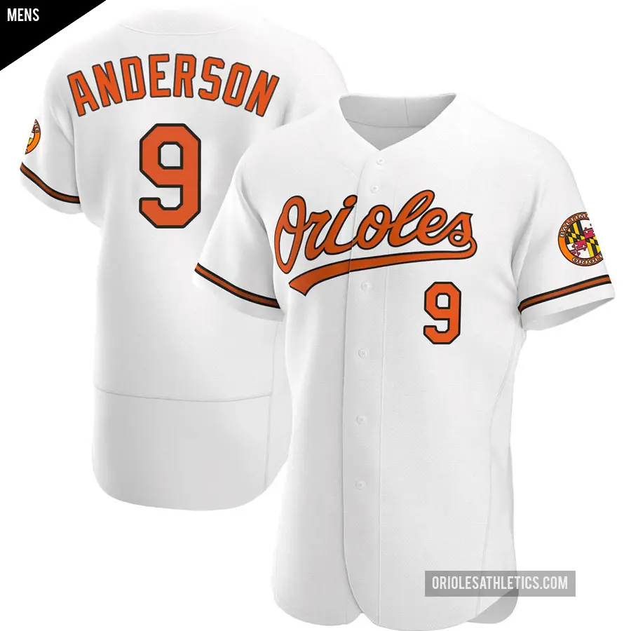 Men's Baltimore Orioles ＃9 Brady Anderson Authentic White Home Jersey