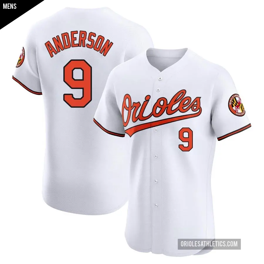 Men's Baltimore Orioles ＃9 Brady Anderson Elite White Home Jersey