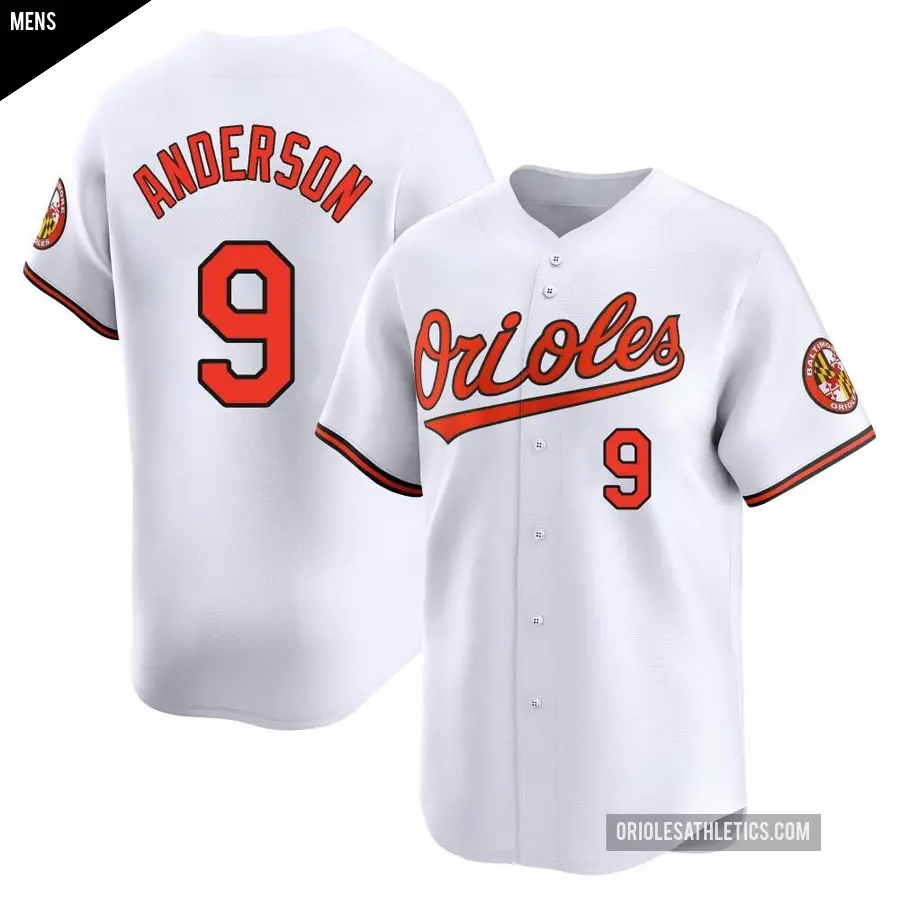 Men's Baltimore Orioles ＃9 Brady Anderson Limited White Home Jersey