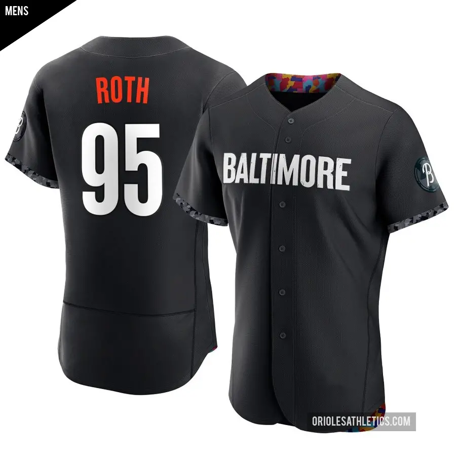 Men's Baltimore Orioles ＃95 Houston Roth Authentic Black 2023 City Connect Jersey