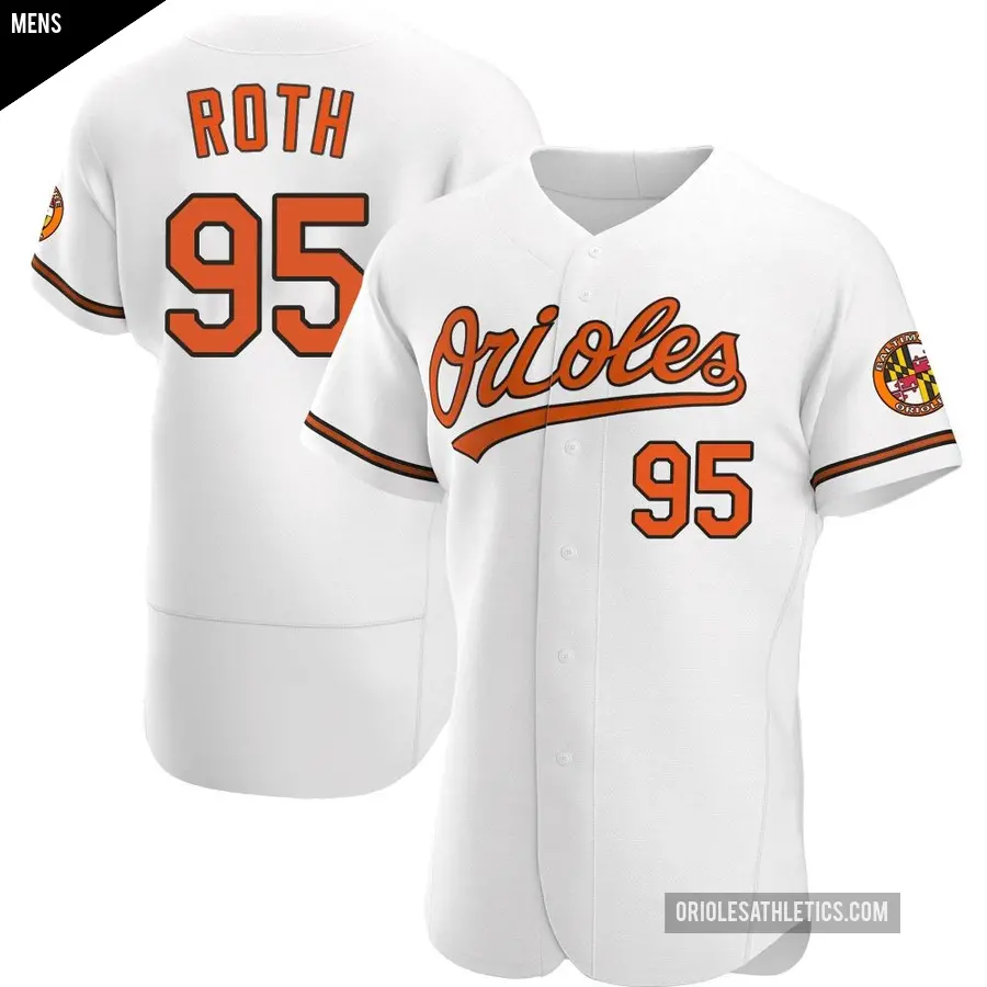 Men's Baltimore Orioles ＃95 Houston Roth Authentic White Home Jersey