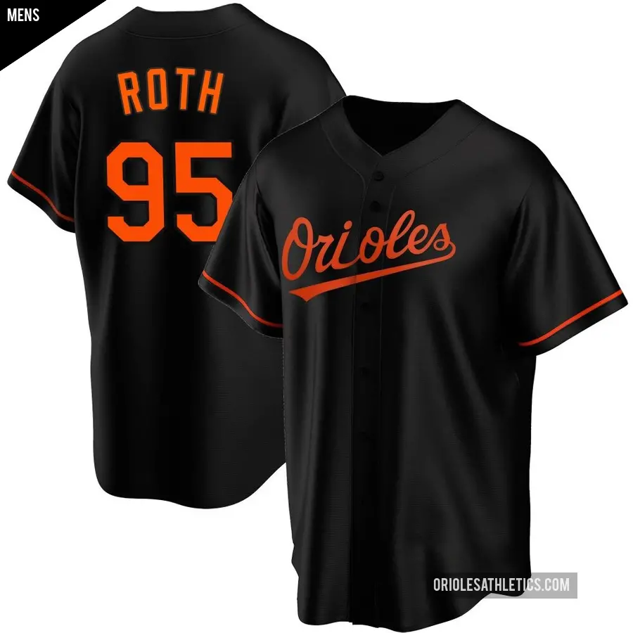 Men's Baltimore Orioles ＃95 Houston Roth Replica Black Alternate Jersey