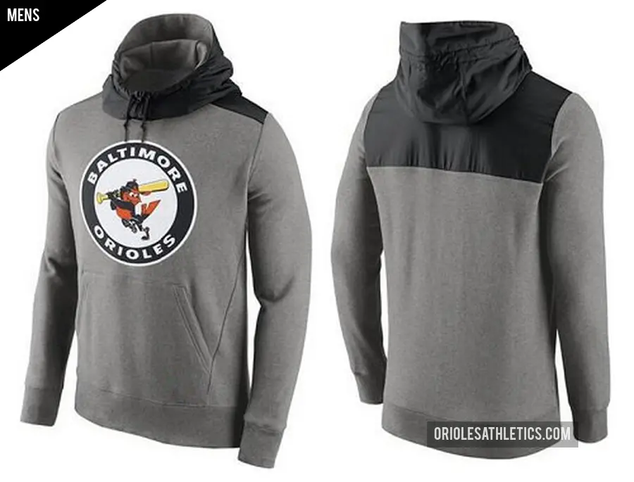 Men's Baltimore Orioles Gray Cooperstown Collection Hybrid Pullover Hoodie
