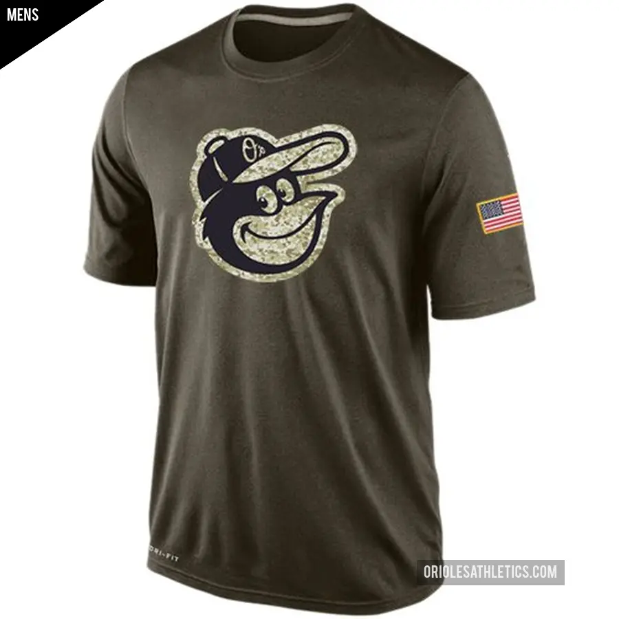 Men's Baltimore Orioles Olive Dri-Fit Salute To Service KO Performance T-Shirt
