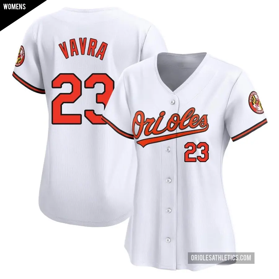 Women's Baltimore Orioles ＃23 Terrin Vavra Limited White Home Jersey