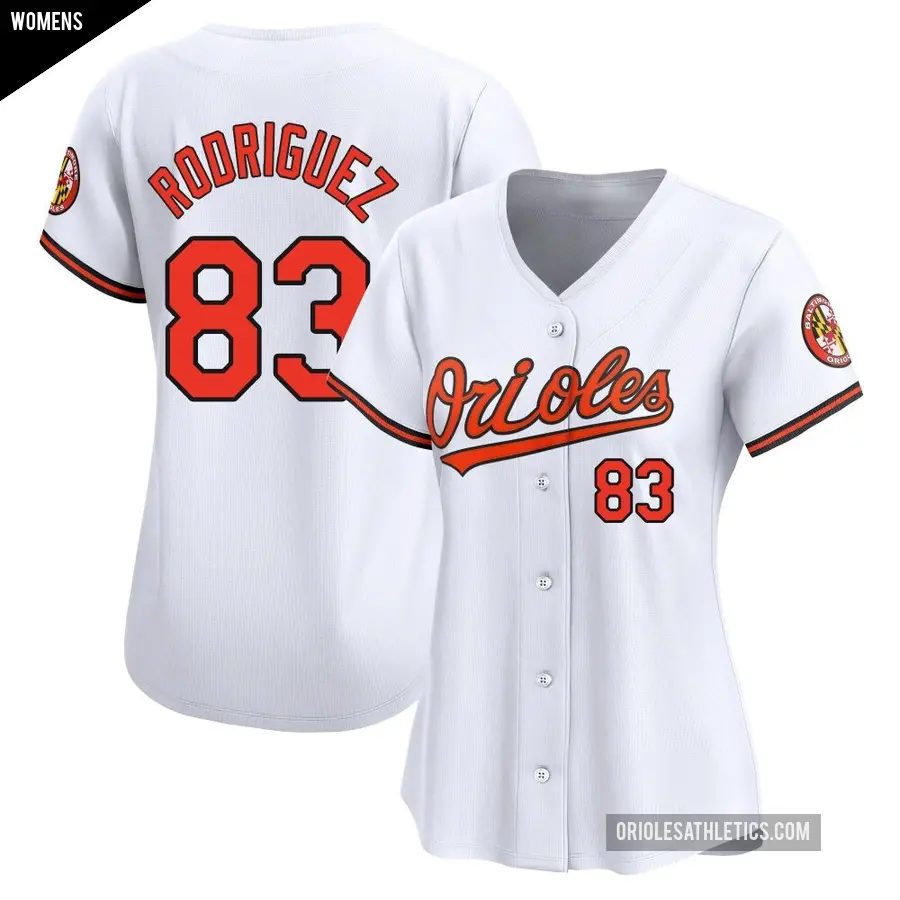 Women's Baltimore Orioles ＃83 Elvin Rodriguez Limited White Home Jersey