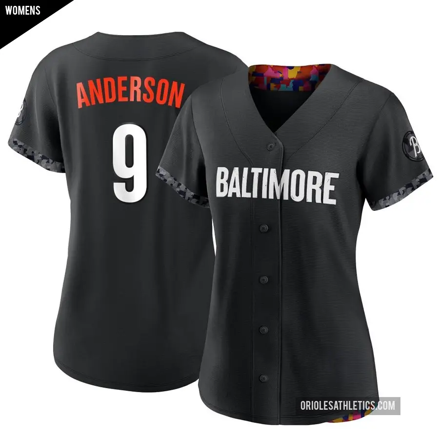 Women's Baltimore Orioles ＃9 Brady Anderson Authentic Black 2023 City Connect Jersey