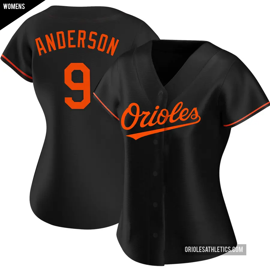 Women's Baltimore Orioles ＃9 Brady Anderson Authentic Black Alternate Jersey