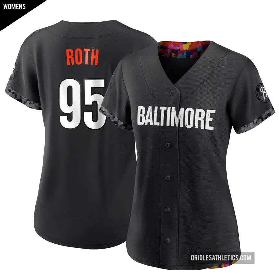 Women's Baltimore Orioles ＃95 Houston Roth Authentic Black 2023 City Connect Jersey
