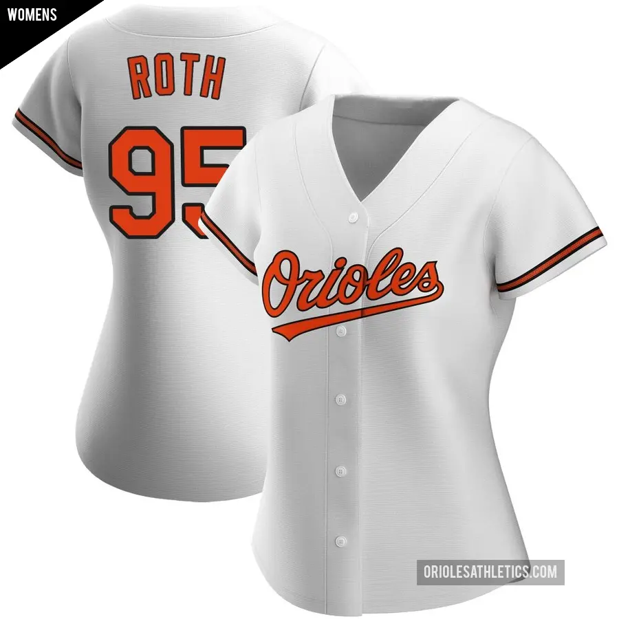 Women's Baltimore Orioles ＃95 Houston Roth Authentic White Home Jersey