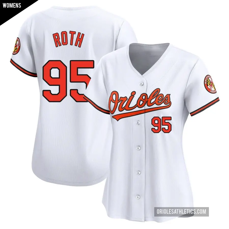 Women's Baltimore Orioles ＃95 Houston Roth Limited White Home Jersey