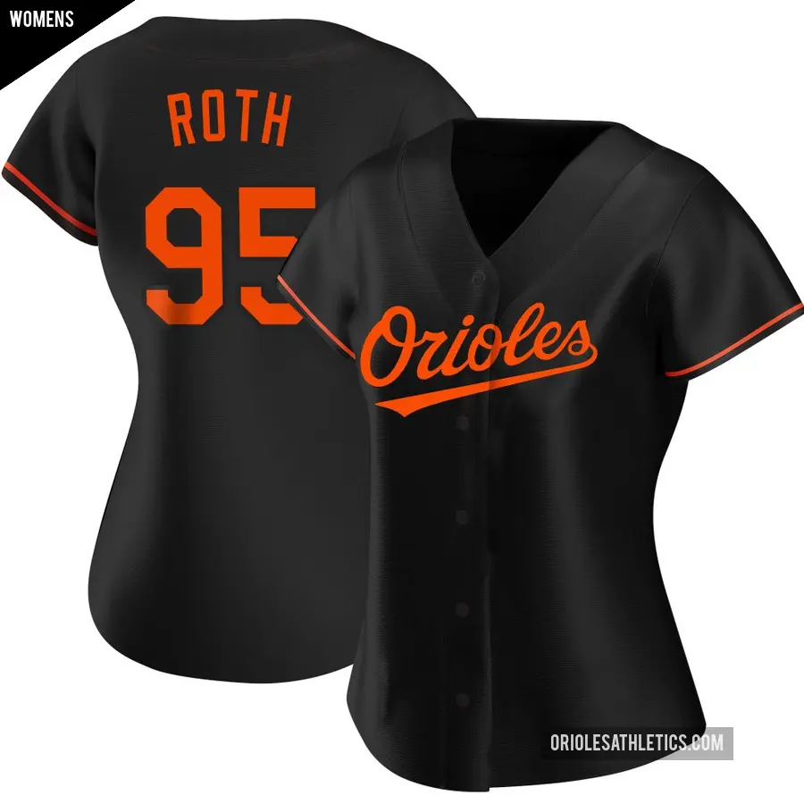 Women's Baltimore Orioles ＃95 Houston Roth Replica Black Alternate Jersey