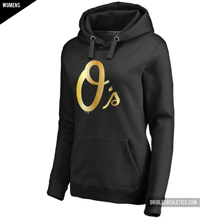 Women's Baltimore Orioles Gold Collection Pullover Hoodie - Black