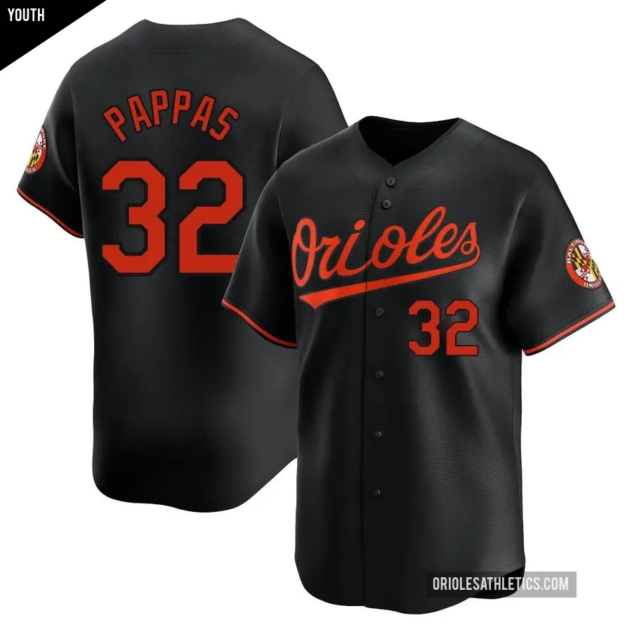 Youth Baltimore Orioles ＃32 Milt Pappas Limited Black Alternate Jersey