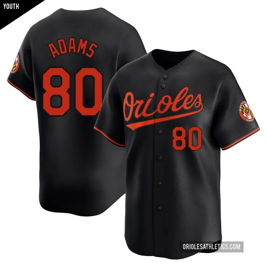 Youth Baltimore Orioles ＃80 Jordyn Adams Limited Black Alternate Jersey