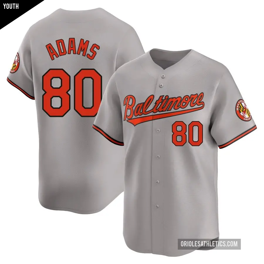 Youth Baltimore Orioles ＃80 Jordyn Adams Limited Gray Road Jersey