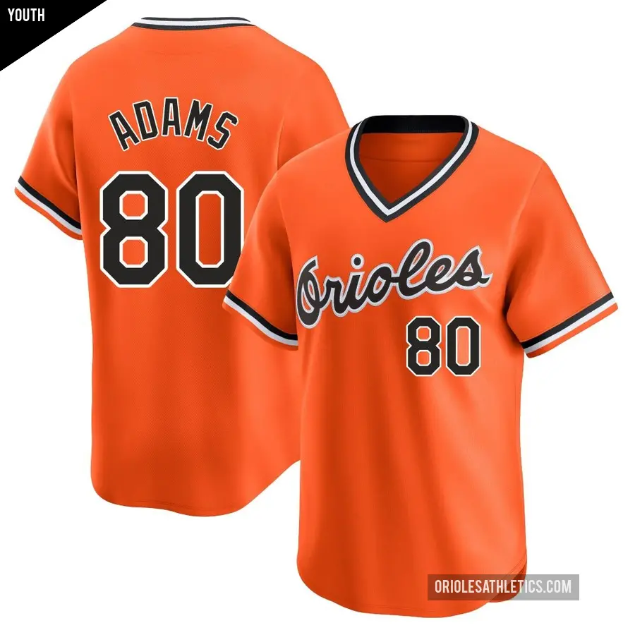Youth Baltimore Orioles ＃80 Jordyn Adams Limited Orange Cooperstown Collection Jersey