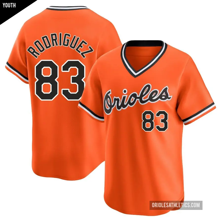 Youth Baltimore Orioles ＃83 Elvin Rodriguez Limited Orange Cooperstown Collection Jersey
