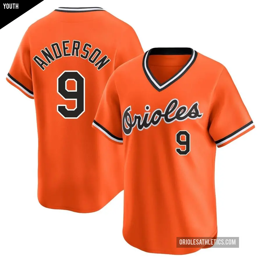 Youth Baltimore Orioles ＃9 Brady Anderson Limited Orange Cooperstown Collection Jersey